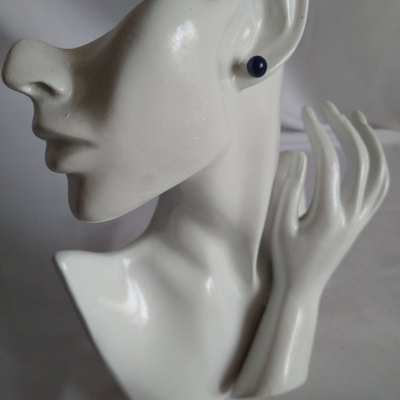 Handmade blue polymer clay earrings. Boucles d'oreilles fait à la main - Picture 5 of 7